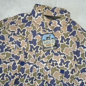 Amigo Provisions Mens Large University Of Michigan Frio Tech Camo Button Shirt
